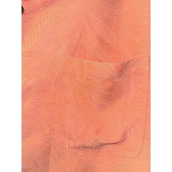 Caribbean Men’s Short Sleeve Modal PolyesterButton Down, Sz 3XB, Hawaiian, Peach - Picture 2 of 10